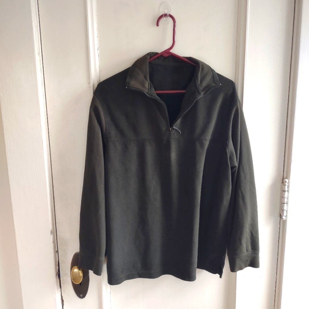 Haggar men's long sleeve dark green pullover